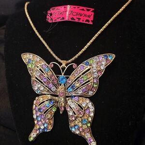 Betsey Johnson Multicolor Butterfly Necklace